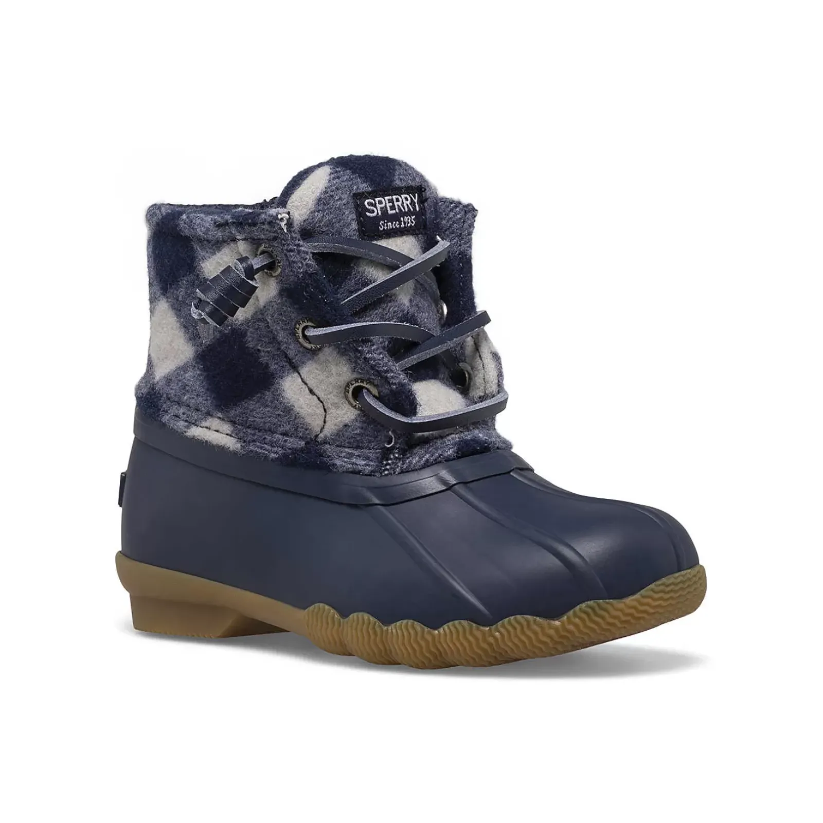 Boots|Big Kid (sizes 10.5 & up)^Sperry Big Kid's Saltwater Junior Duck Boot Navy Plaid