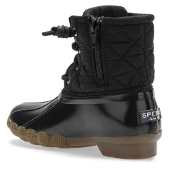 Big Kid (sizes 10.5 & up)|Boots^Sperry Big Kid's Saltwater Nylon Quilt Duck Boot Black
