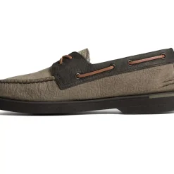 Authentic Original Boat Shoe|Boat Shoes^Sperry Men's Authentic Original&trade; PLUSHWAVE&trade; Double Sole Tumbled Boat Shoe Olive