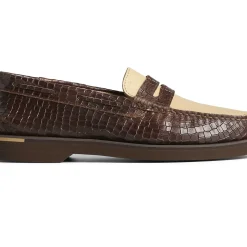Authentic Original Boat Shoe|Sale^Sperry Men's Authentic Original™ Penny Double Sole Croc Embossed Loafer Brown