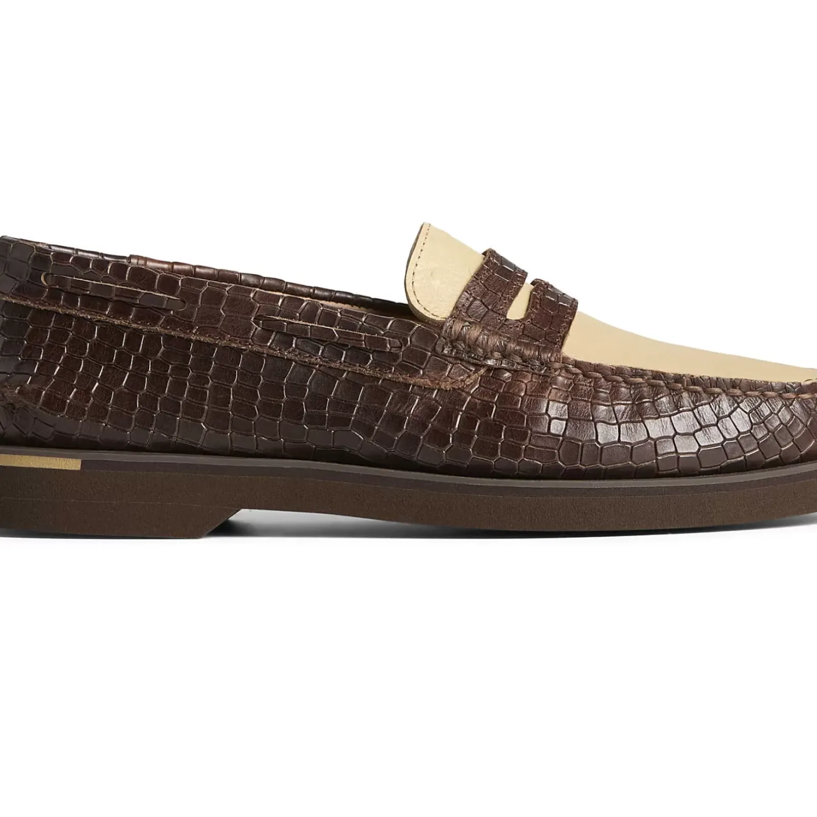 Authentic Original Boat Shoe|Sale^Sperry Men's Authentic Original™ Penny Double Sole Croc Embossed Loafer Brown