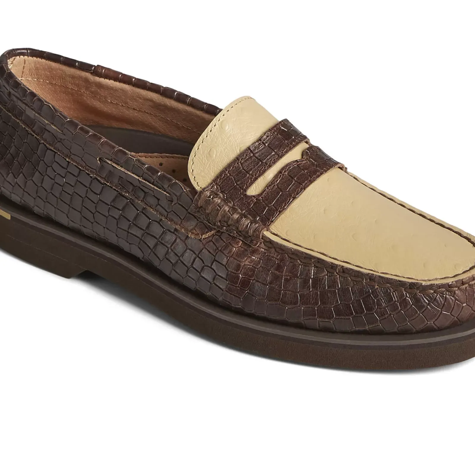 Authentic Original Boat Shoe|Sale^Sperry Men's Authentic Original™ Penny Double Sole Croc Embossed Loafer Brown