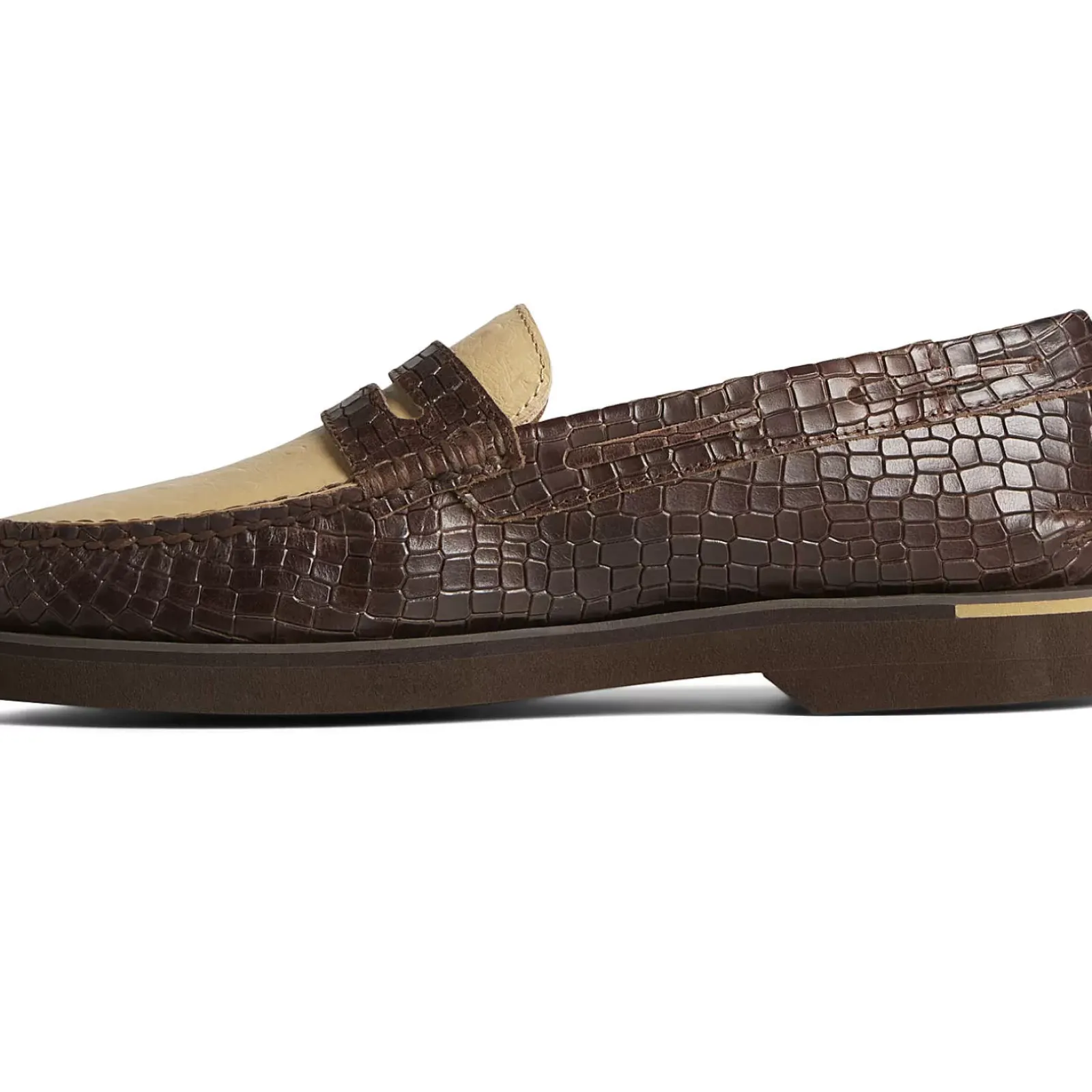 Authentic Original Boat Shoe|Sale^Sperry Men's Authentic Original™ Penny Double Sole Croc Embossed Loafer Brown