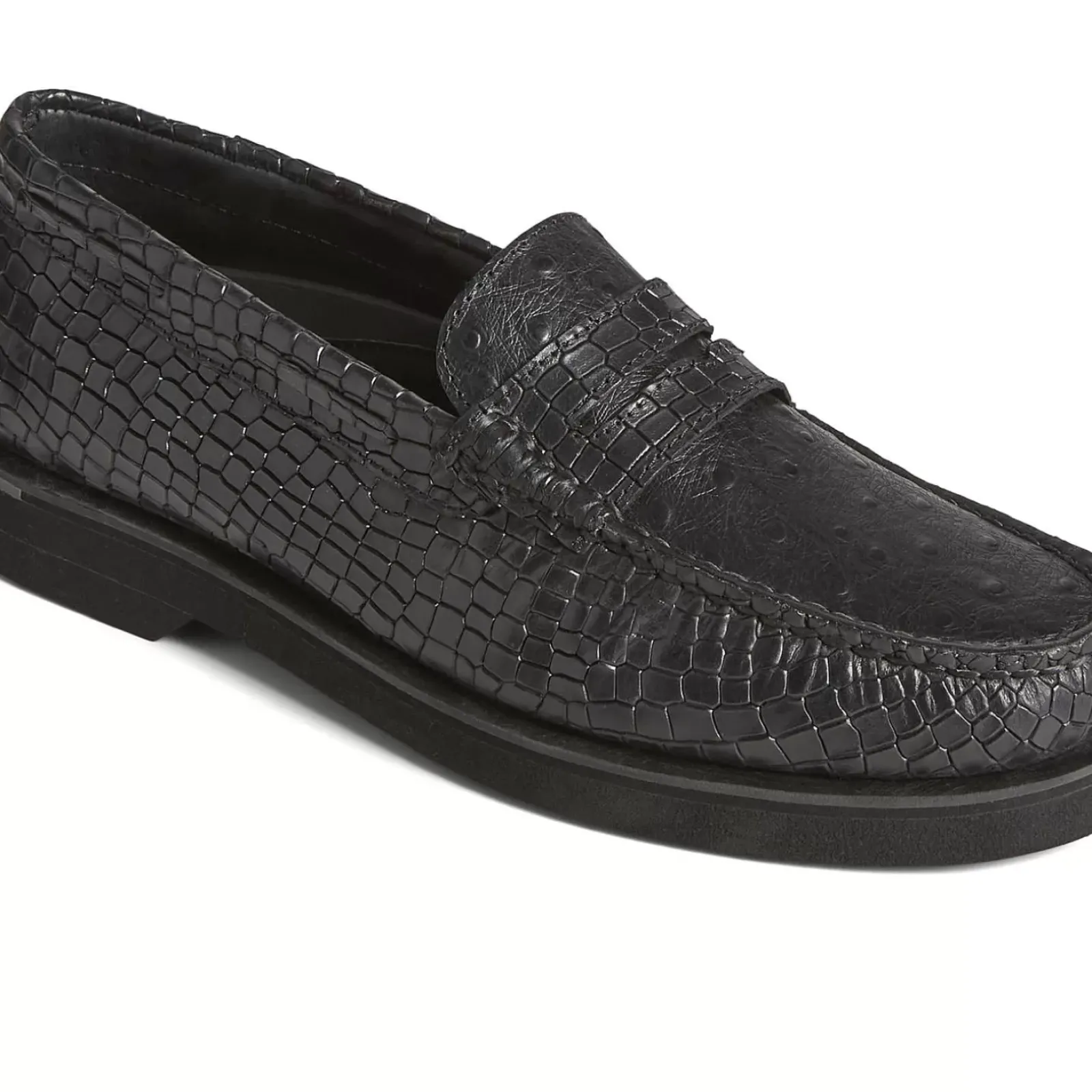 Authentic Original Boat Shoe|Sale^Sperry Men's Authentic Original™ Penny Double Sole Croc Embossed Loafer Black