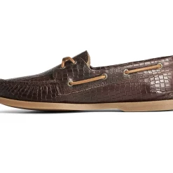 Authentic Original Boat Shoe|Sale^Sperry Men's Authentic Original&trade; Croc Embossed Boat Shoe Brown