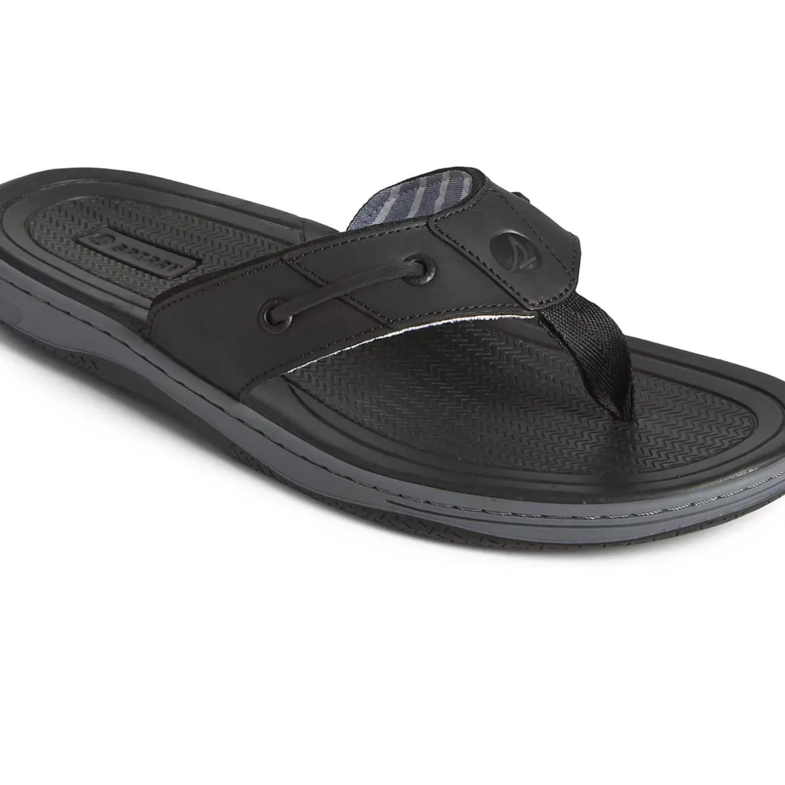 Sandals|Shoes^Sperry Men's Baitfish Leather Flip Flop Black