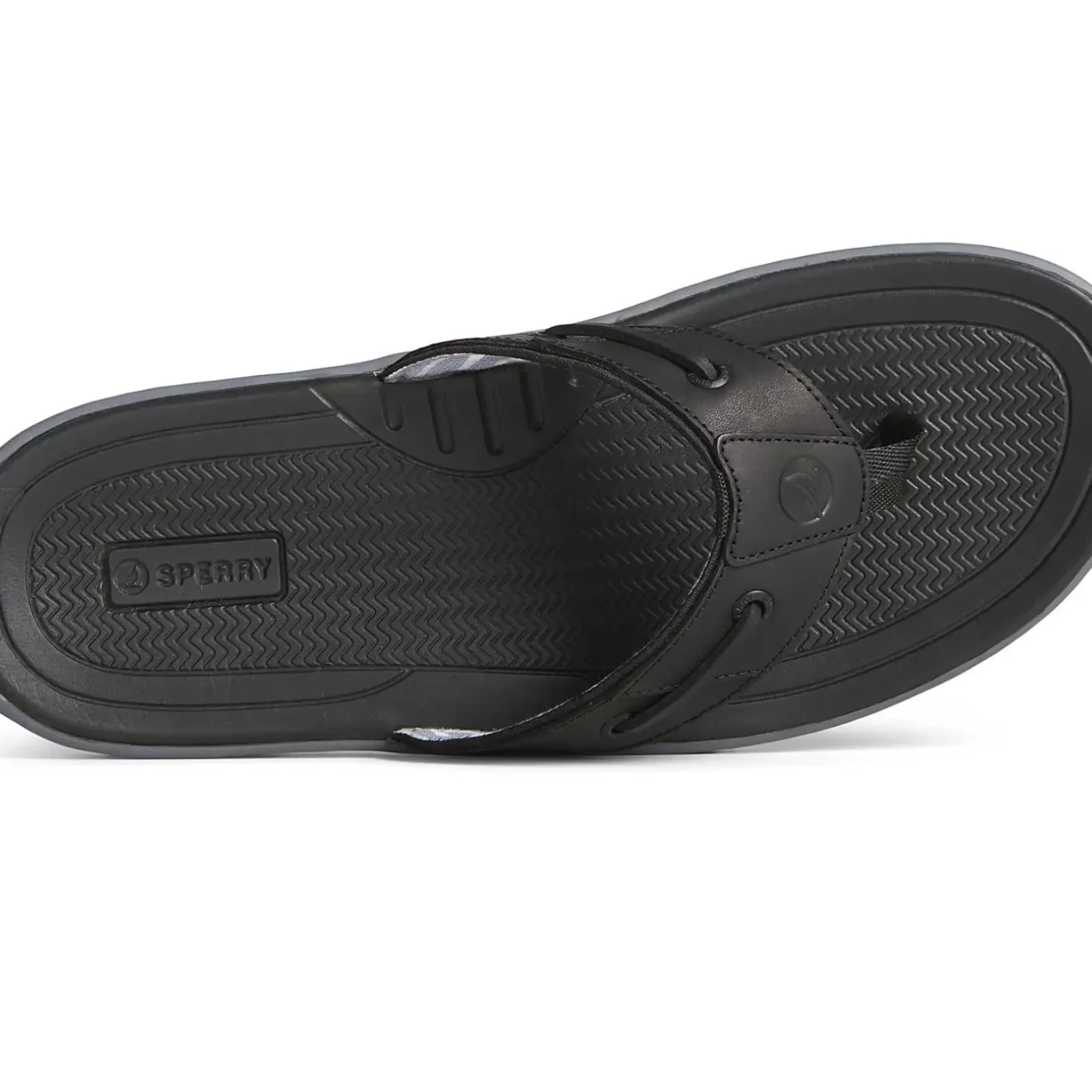 Sandals|Shoes^Sperry Men's Baitfish Leather Flip Flop Black