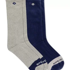 Socks & Liners|Sale^Sperry Men's Cotton Crew 2-Pack Sock Grey Marled Assorted