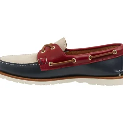 Handcrafted in Maine|Authentic Original Boat Shoe^Sperry Men's Gold Cup&trade; Authentic Original&trade; Handcrafted in Maine Tri-Tone Boat Shoe Navy/Red/Ivory