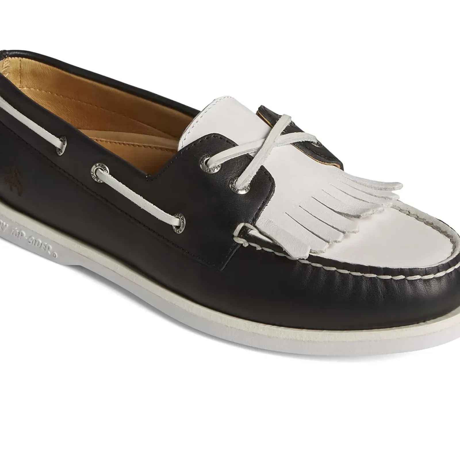 Authentic Original Boat Shoe|Sale^Sperry Men's x Brooks Brothers Authentic Original™ Kiltie Boat Shoe Black/White