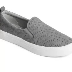 Sale|Sneakers^Sperry Women's Crest Twin Gore Perforated Leather Slip On Sneaker Grey