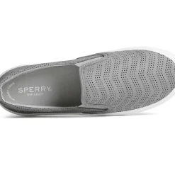 Sale|Sneakers^Sperry Women's Crest Twin Gore Perforated Leather Slip On Sneaker Grey