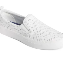 Sale|Sneakers^Sperry Women's Crest Twin Gore Perforated Leather Slip On Sneaker White