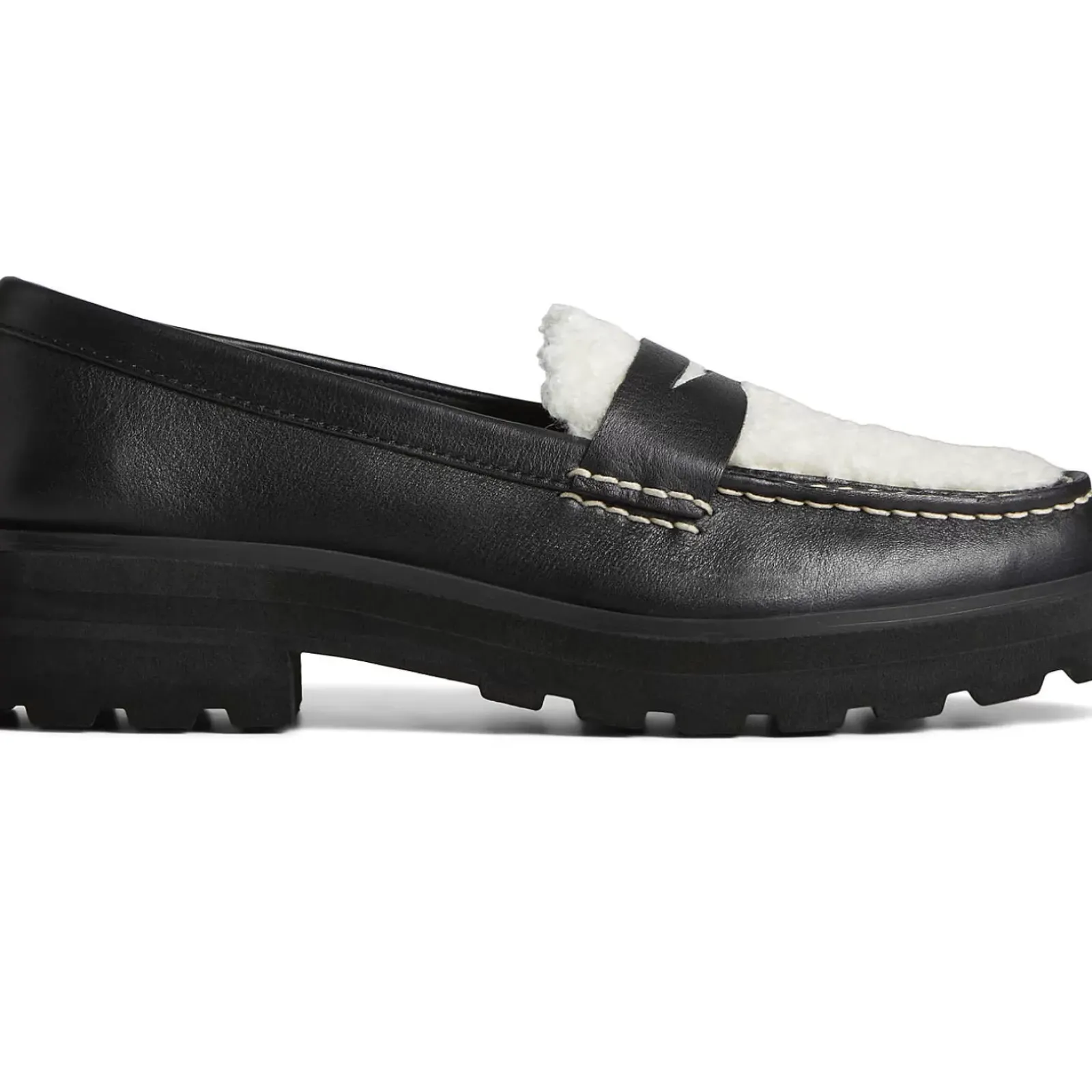 Sale|Flats & Loafers^Sperry Women's Lug Penny Loafer Black/White