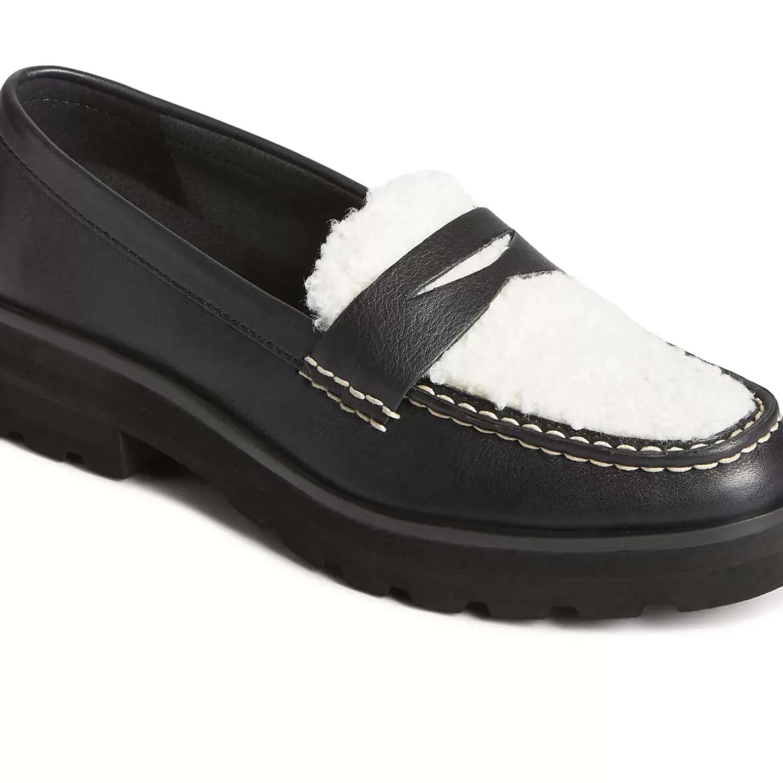 Sale|Flats & Loafers^Sperry Women's Lug Penny Loafer Black/White