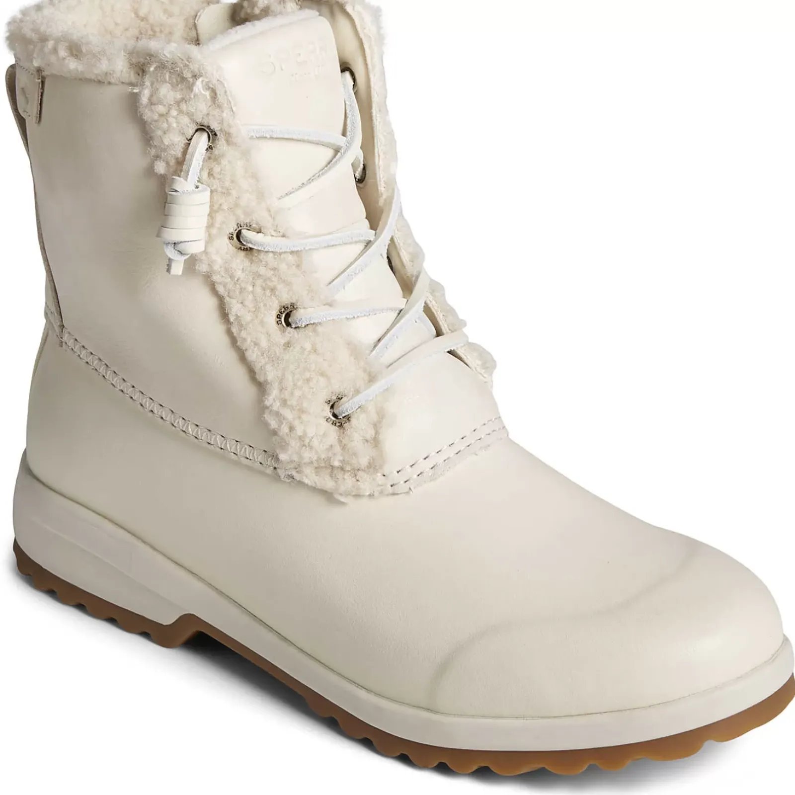 Sale|Boots^Sperry Women's Maritime Repel Teddy Trim Snow Boot Ivory