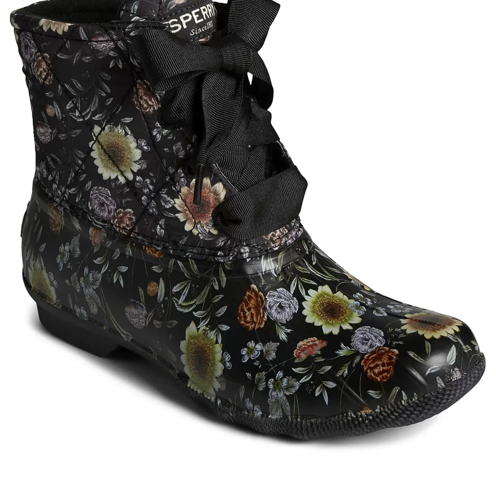 Saltwater Duck Boot|Sale^Sperry Women's Saltwater Floral Duck Boot Black