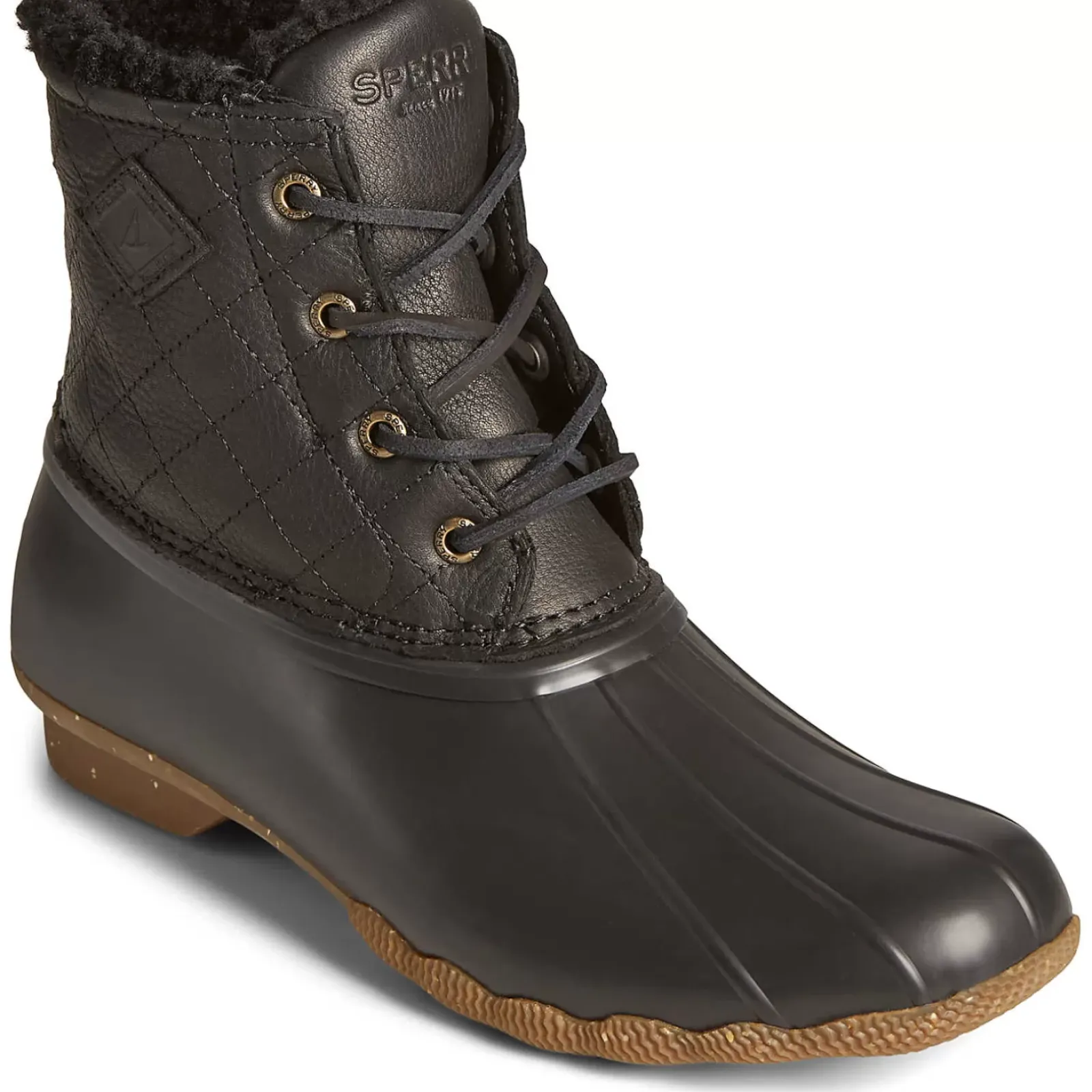 Saltwater Duck Boot|Sale^Sperry Women's Saltwater Luxe Leather Thinsulate™ Duck Boot Black Quilt