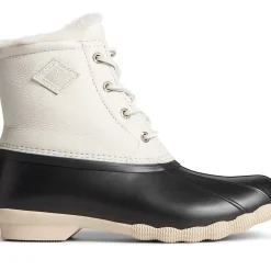 Saltwater Duck Boot|Sale^Sperry Women's Saltwater Luxe Leather Thinsulate™ Duck Boot Ivory/Black