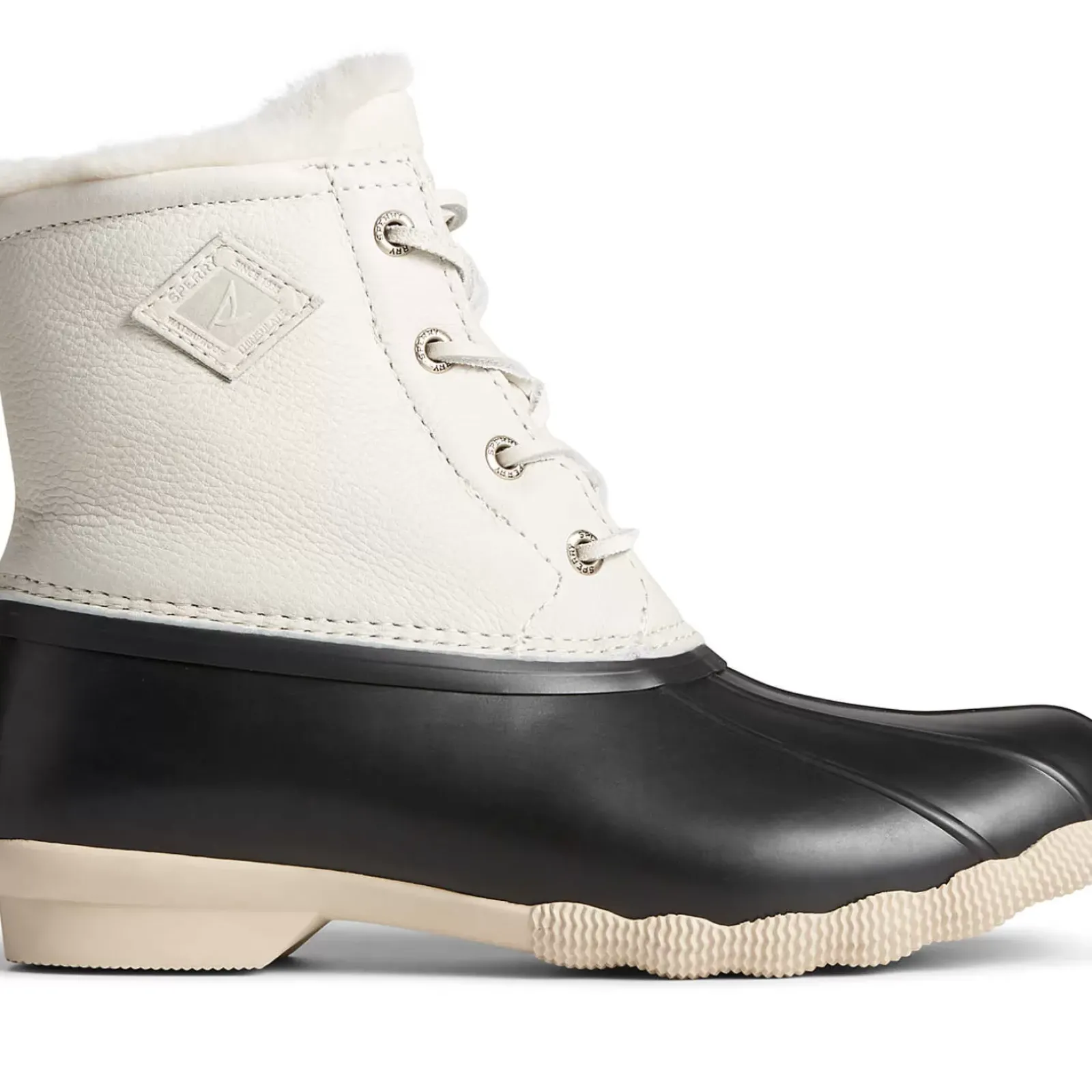 Saltwater Duck Boot|Sale^Sperry Women's Saltwater Luxe Leather Thinsulate™ Duck Boot Ivory/Black