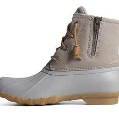 Saltwater Duck Boot|Sale^Sperry Women's Saltwater Mainsail Leather Duck Boot Grey