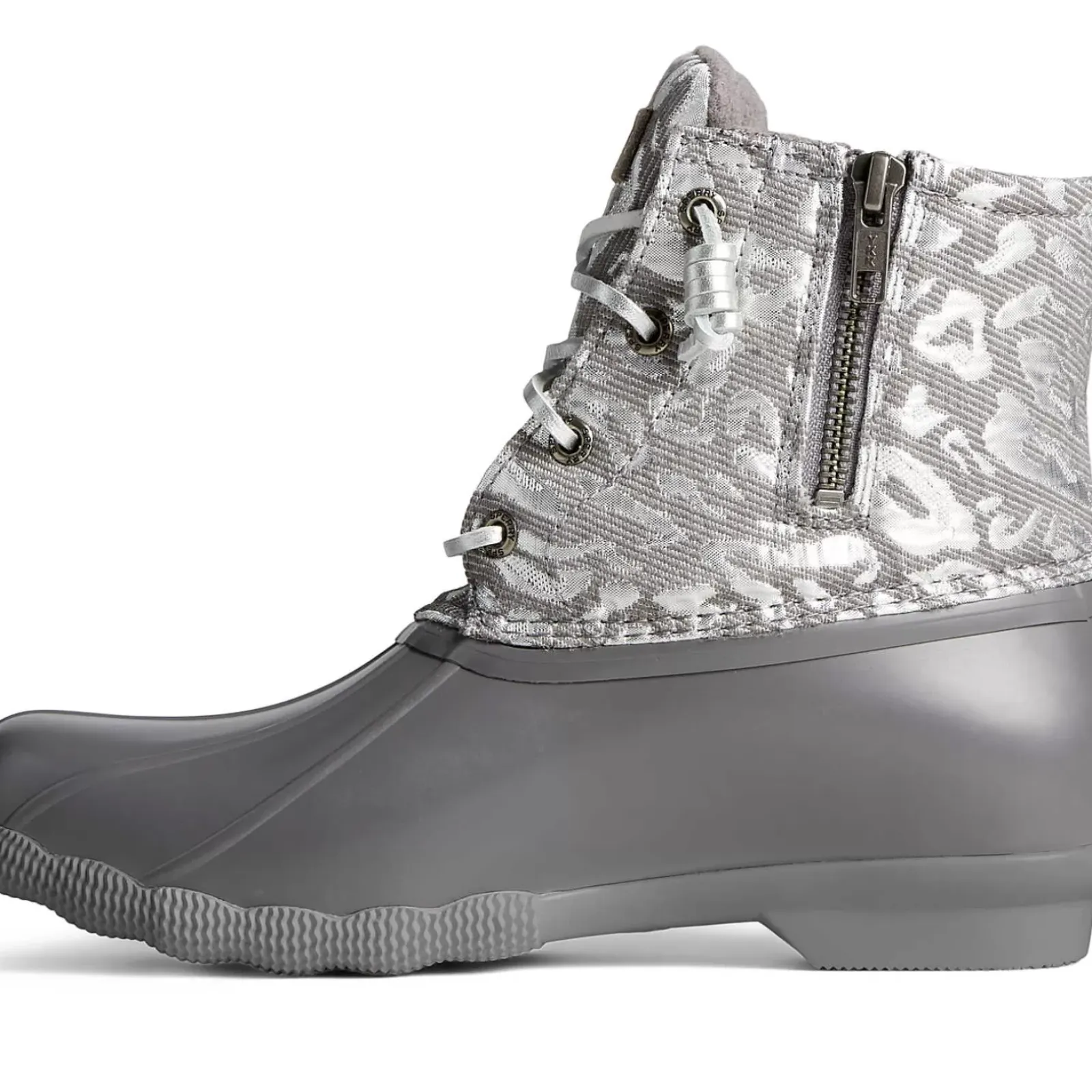 Saltwater Duck Boot|Sale^Sperry Women's Saltwater Metallic Jacquard Duck Boot Silver