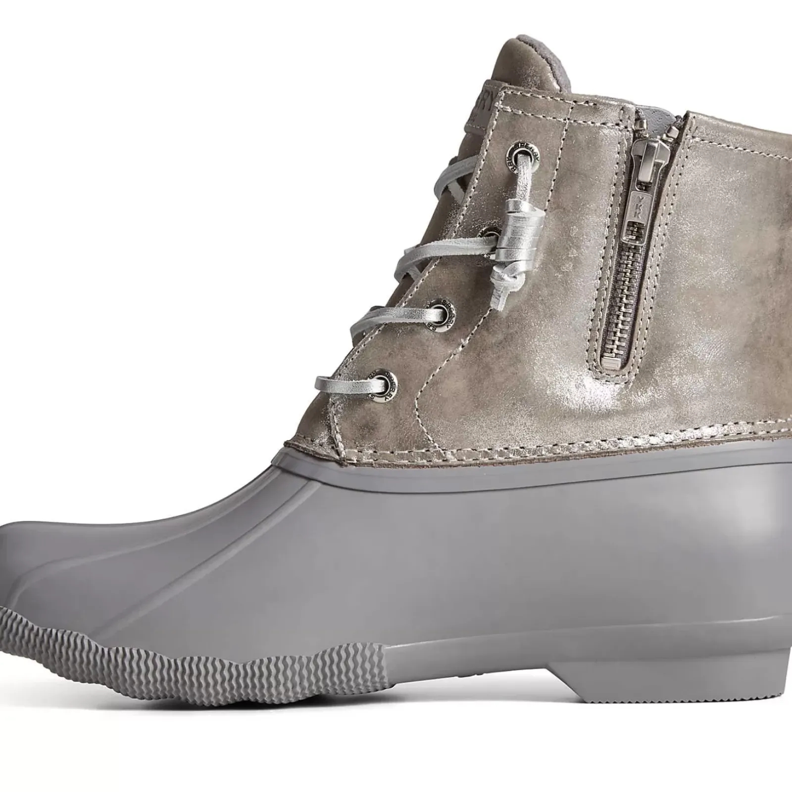 Saltwater Duck Boot|Sale^Sperry Women's Saltwater Metallic Leather Duck Boot Silver