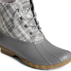 Saltwater Duck Boot|Sale^Sperry Women's Saltwater Plaid Wool Duck Boot Grey