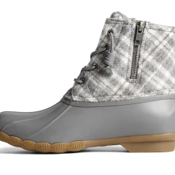 Saltwater Duck Boot|Sale^Sperry Women's Saltwater Plaid Wool Duck Boot Grey