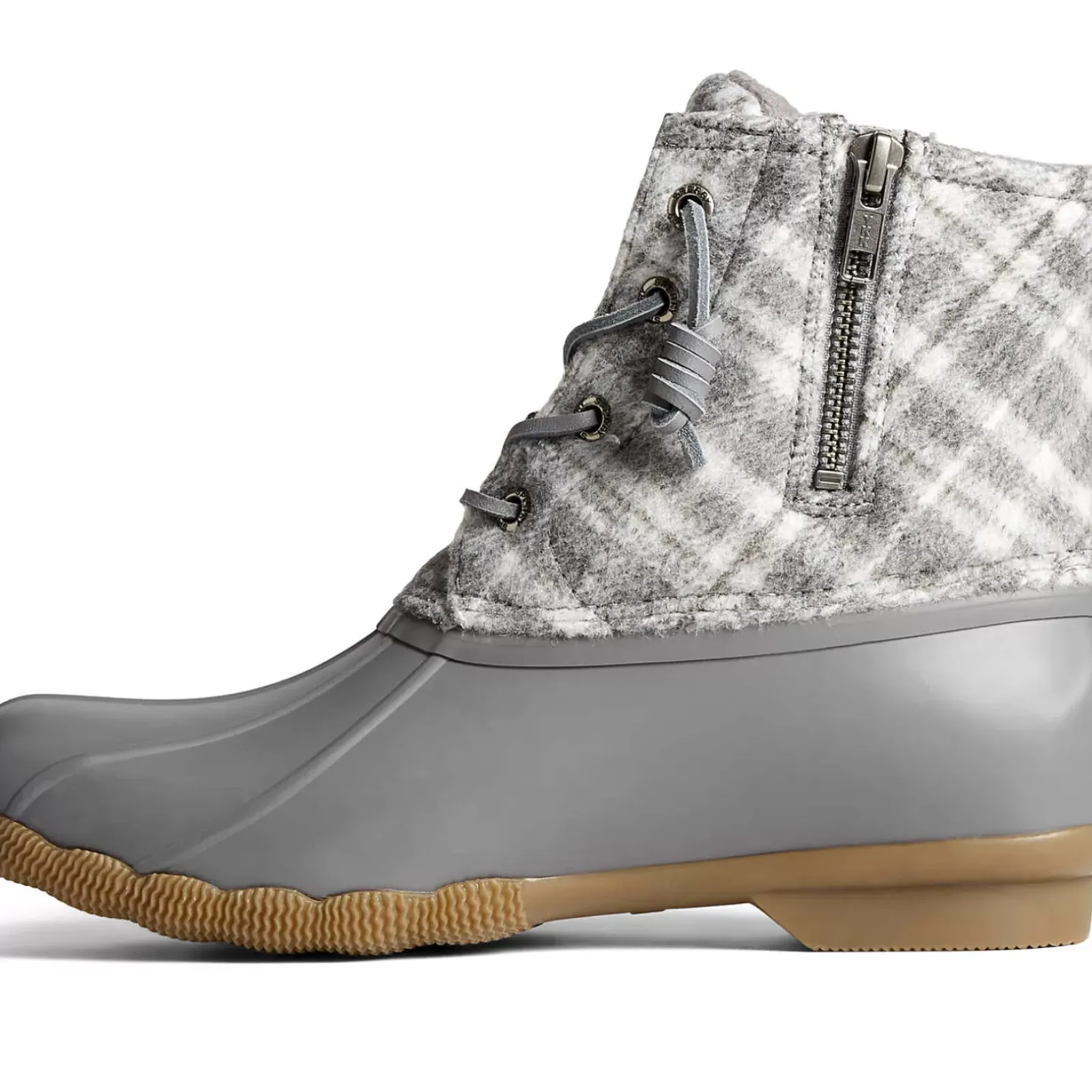 Saltwater Duck Boot|Sale^Sperry Women's Saltwater Plaid Wool Duck Boot Grey