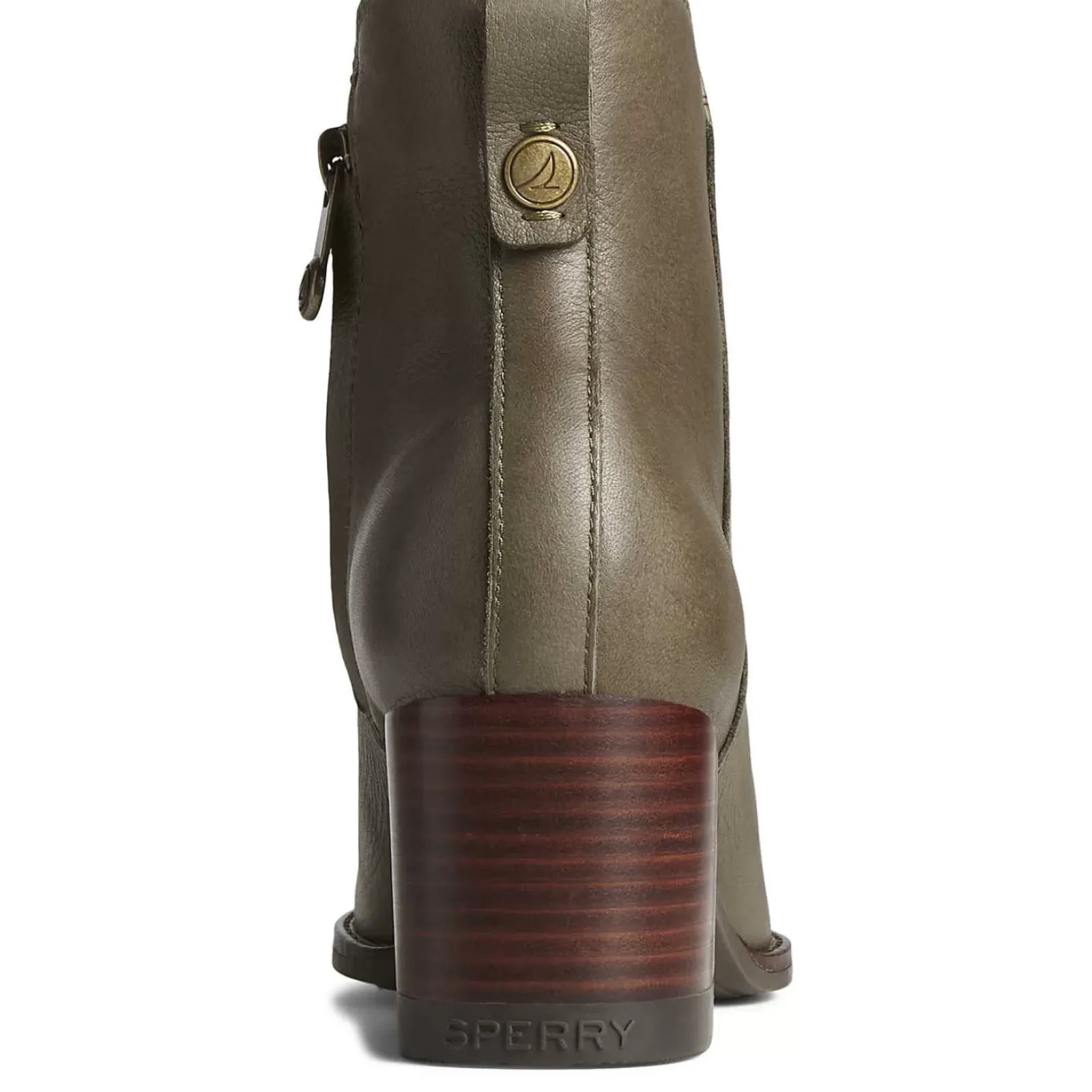 Seaport|Sale^Sperry Women's Seaport Heel Water Resistant Leather Boot Olive