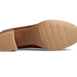 Seaport|Flats & Loafers^Sperry Women's Seaport Penny Heel Leather Loafer Tan